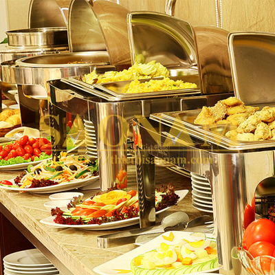Cách setup dụng cụ tiệc buffet quầy tiệc buffet trong khách sạn