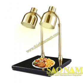 Đèn hâm nóng thức ăn mặt đá hai bóng inox vàng SN#520813/1
